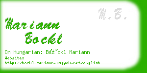 mariann bockl business card